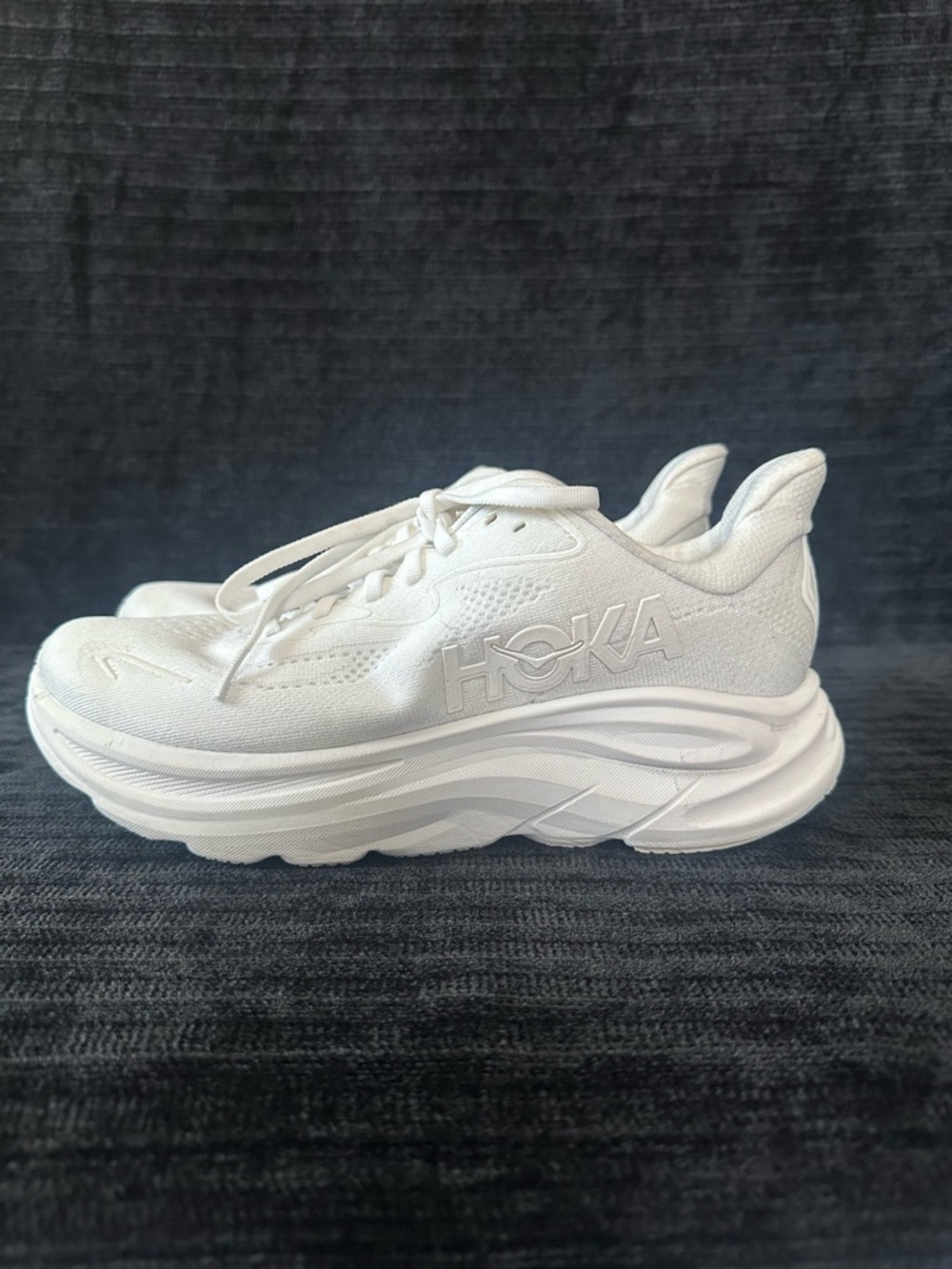 HOKA Clifton 10 White Running Shoes Wide W 9.5B EU 41.5 Womens Sneakers - Picture 4 of 11